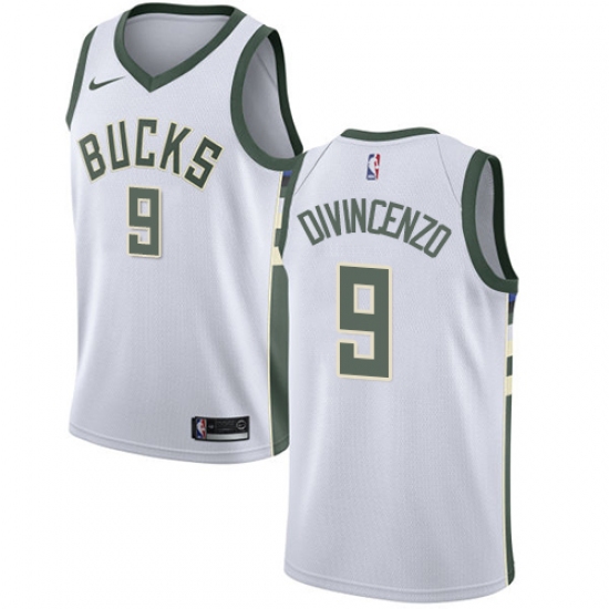 Youth Nike Milwaukee Bucks #9 Donte DiVincenzo Swingman White NBA Jersey - Association Edition - Ujersey
