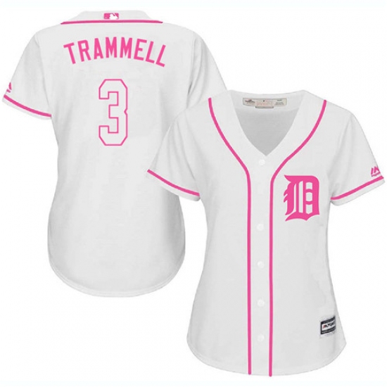 Women's Majestic Detroit Tigers #3 Alan Trammell Replica White Fashion Cool Base MLB Jersey - Ujersey