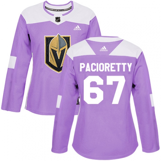 Women's Adidas Vegas Golden Knights #67 Max Pacioretty Authentic Purple Fights Cancer Practice NHL Jersey - Ujersey