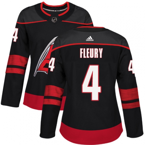 Women's Adidas Carolina Hurricanes #4 Haydn Fleury Authentic Black Alternate NHL Jersey - Ujersey