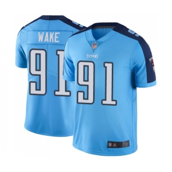 Men's Tennessee Titans #91 Cameron Wake Limited Light Blue Rush Vapor Untouchable Football Jersey - Ujersey