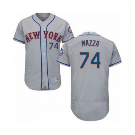 Men's New York Mets #74 Chris Mazza Grey Road Flex Base Authentic Collection Baseball Player Jersey - Ujersey