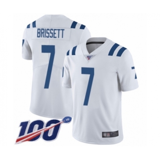 Men's Indianapolis Colts #7 Jacoby Brissett White Vapor Untouchable Limited Player 100th Season Football Jersey - Ujersey