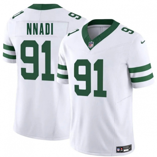 Men's New York Jets #91 Derrick Nnadi White 2025 F.U.S.E. Vapor Untouchable Limited Football Stitched Jersey - Ujersey