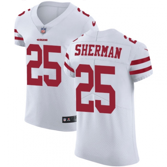 Men's Nike San Francisco 49ers #25 Richard Sherman White Vapor Untouchable Elite Player NFL Jersey - Ujersey