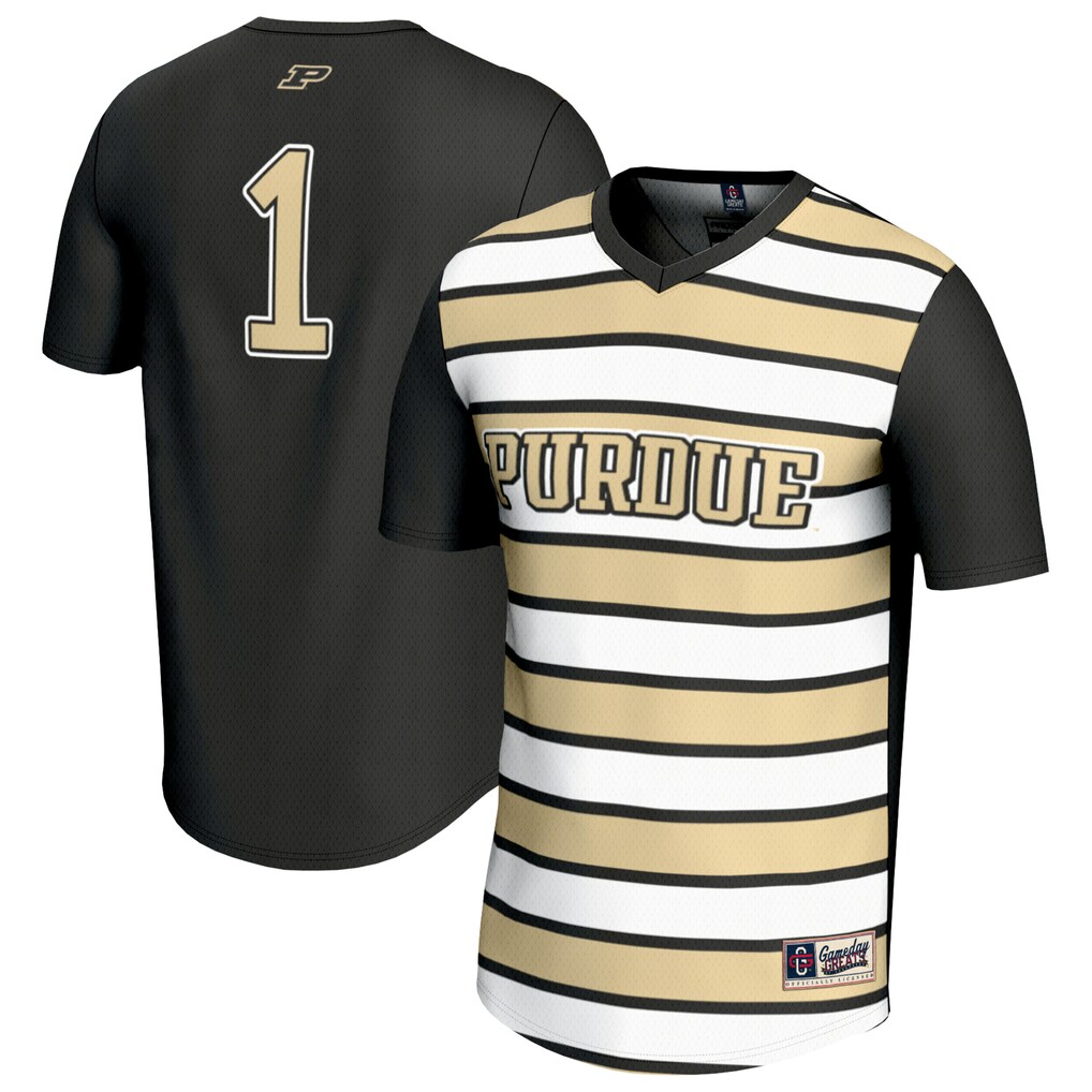 Youth GameDay Greats #1 Black Purdue Boilermakers Lightweight Soccer Fashion Jersey - Ujersey