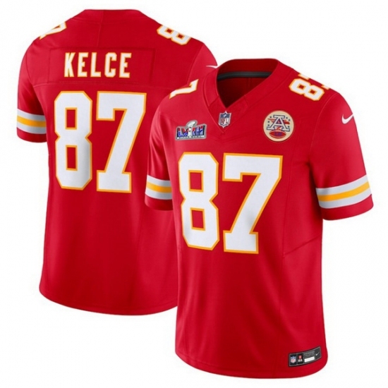 Youth Kansas City Chiefs #87 Travis Kelce Red Red 2023 F U S E Vapor Untouchable Limited Stitched 2024 Super Bowl LVIII Jersey - Ujersey