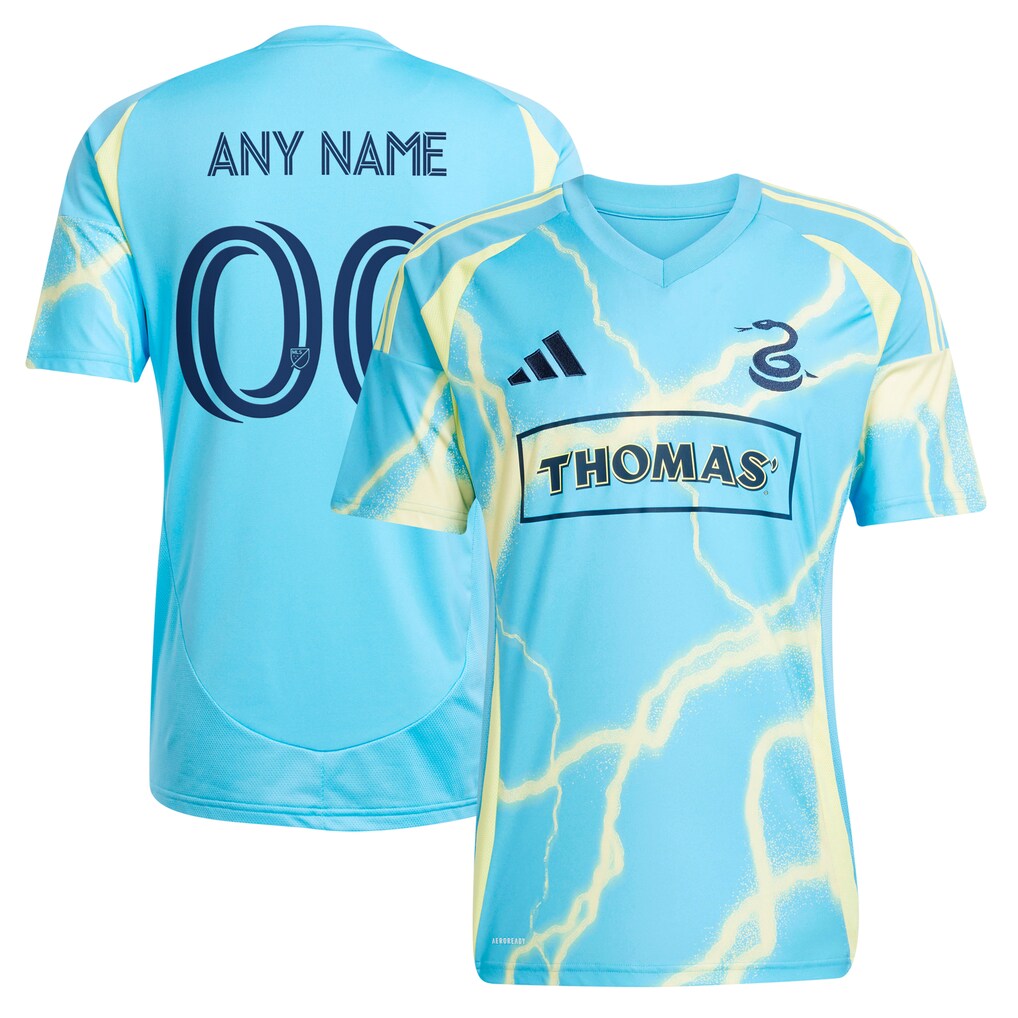 Men's Philadelphia Union adidas Blue 2025 The Voltage Kit Replica Custom Jersey - Ujersey