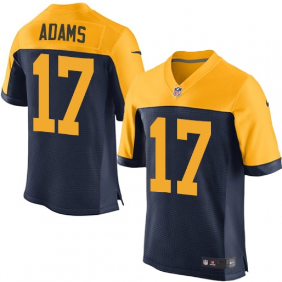 Men's Nike Green Bay Packers #17 Davante Adams Elite Navy Blue Alternate NFL Jersey - Ujersey