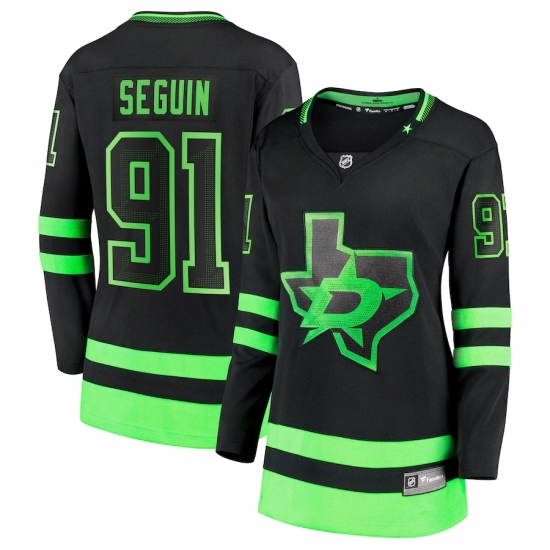 Women's Dallas Stars #91 Tyler Seguin Fanatics Branded Black 2020-21 Alternate Premier Breakaway Player Jersey - Ujersey