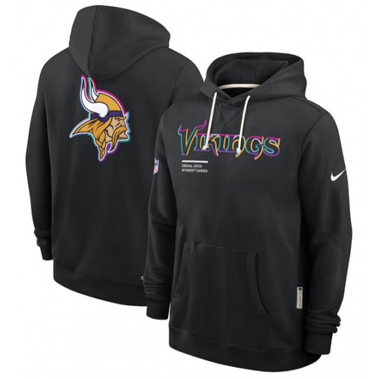 Men's Minnesota Vikings Black 2025 Crucial Catch Dri-FIT Hoodie - Ujersey