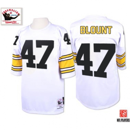 Mitchell And Ness Pittsburgh Steelers #47 Mel Blount White Authentic Throwback NFL Jersey - Ujersey