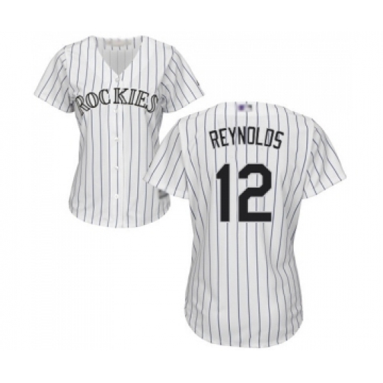 Women's Colorado Rockies #12 Mark Reynolds Replica White Home Cool Base Baseball Jersey - Ujersey