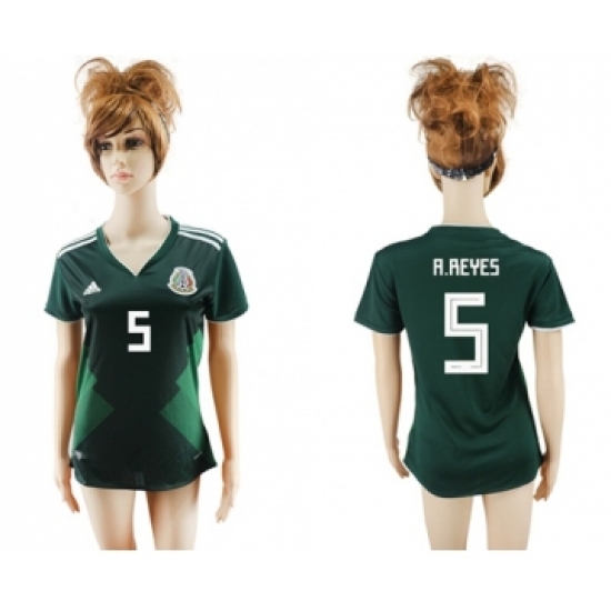 Women's Mexico #5 A.Reyes Home Soccer Country Jersey