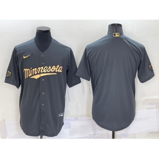 Men's Minnesota Twins Blank Grey 2022 All Star Stitched Cool Base Nike Jersey - Ujersey