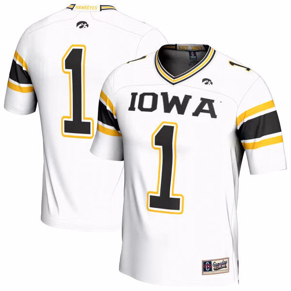 Youth GameDay Greats White Iowa Hawkeyes Lightweight Collegiate Football Fashion Jersey - Ujersey