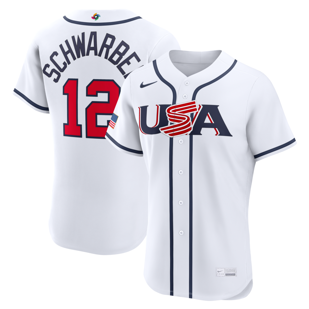 Men's USA Baseball Kyle Schwarber Nike White 2026 World Baseball Classic Home Authentic Jersey - Ujersey