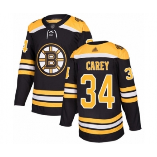 Youth Boston Bruins #34 Paul Carey Authentic Black Home Hockey Jersey - Ujersey