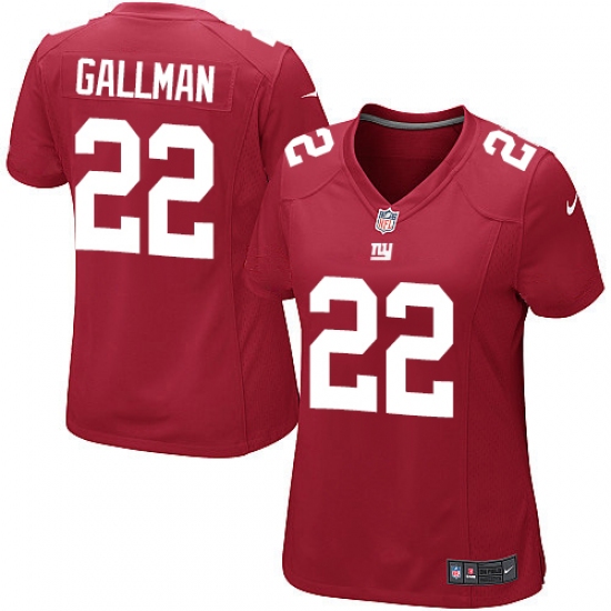 Women's Nike New York Giants #22 Wayne Gallman Game Red Alternate NFL Jersey - Ujersey