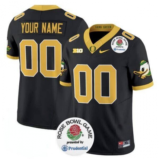 Men's Oregon Ducks Active Player Custom Black 2024 F.U.S.E. Rose Bowl Vapor Limited Stitched Football Jersey - Ujersey