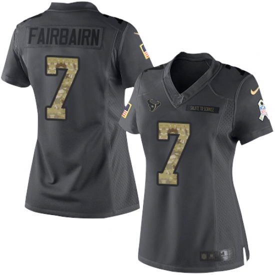 Women's Nike Houston Texans #7 Ka'imi Fairbairn Limited Black 2016 Salute to Service NFL Jersey - Ujersey