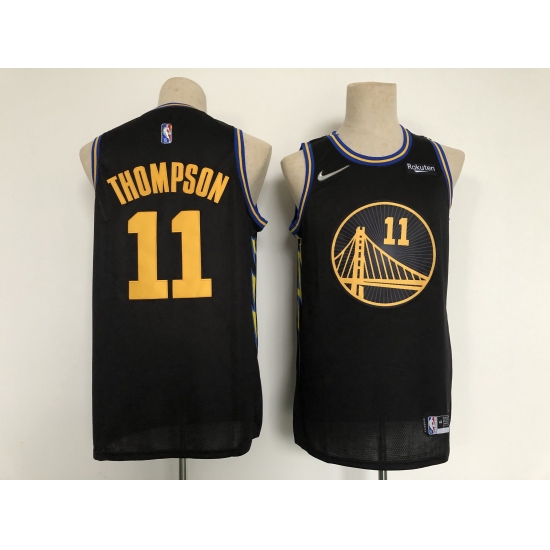 Men's Golden State Warriors #11 Klay Thompson Black City Player Jersey - Ujersey