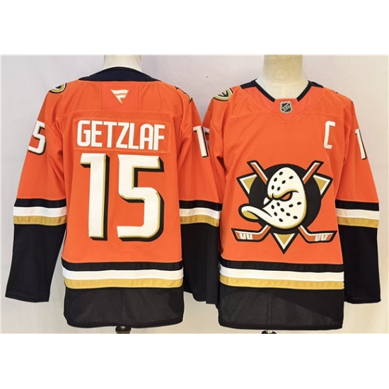 Men's Anaheim Ducks #15 Ryan Getzlaf Orange 2026 With C Home Stitched Hockey Jersey - Ujersey
