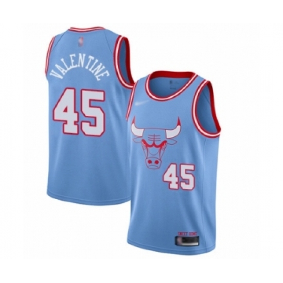 Men's Chicago Bulls #45 Denzel Valentine Swingman Blue Basketball Jersey - 2019 20 City Edition - Ujersey