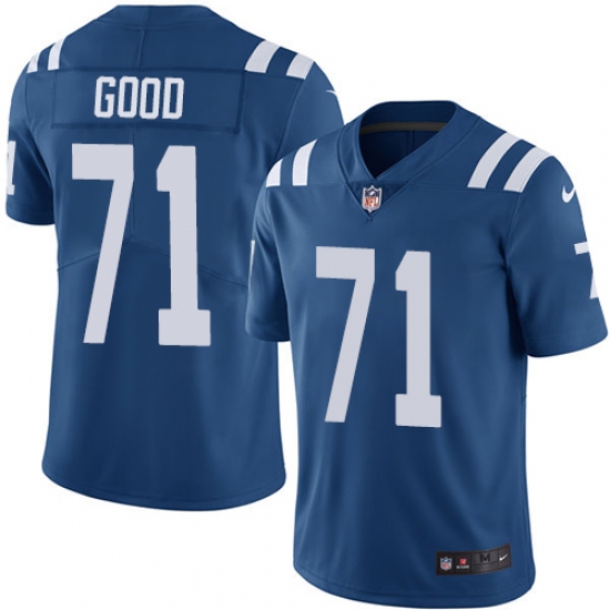 Youth Nike Indianapolis Colts #71 Denzelle Good Royal Blue Team Color Vapor Untouchable Limited Player NFL Jersey - Ujersey