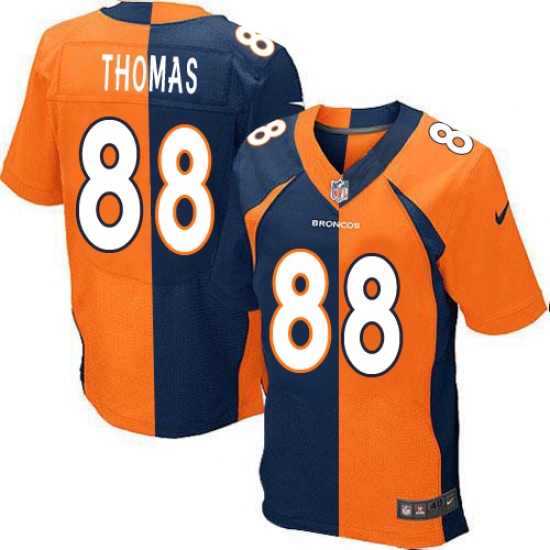 Men's Nike Denver Broncos #88 Demaryius Thomas Elite Orange/Navy Split Fashion NFL Jersey - Ujersey