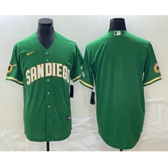 Men's San Diego Padres Blank Green Cool Base Stitched Baseball Jersey - Ujersey
