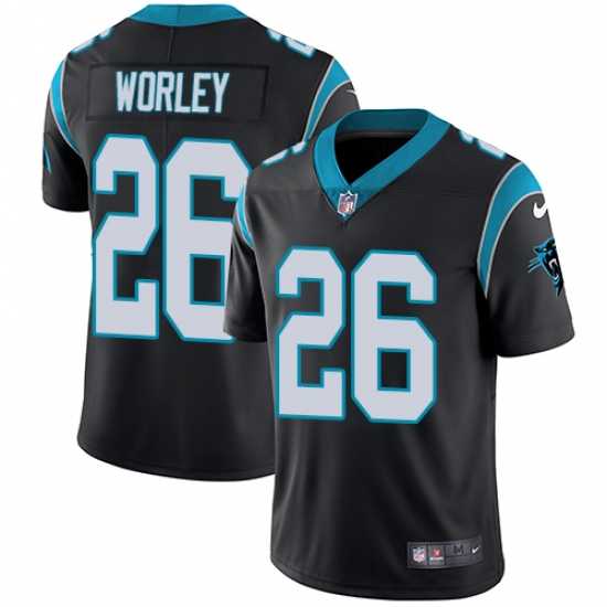 Youth Nike Carolina Panthers #26 Daryl Worley Black Team Color Vapor Untouchable Limited Player NFL Jersey - Ujersey