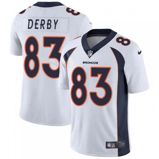 Men's Nike Denver Broncos #83 A.J. Derby White Vapor Untouchable Limited Player NFL Jersey - Ujersey