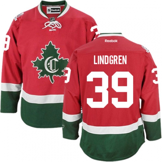Youth Reebok Montreal Canadiens #39 Charlie Lindgren Authentic Red New CD NHL Jersey - Ujersey