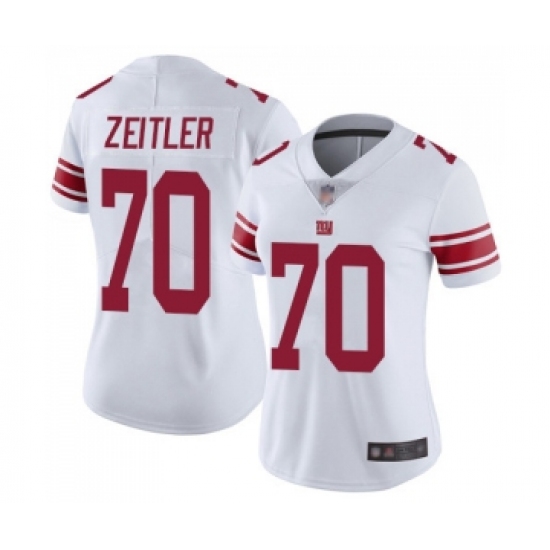 Women's New York Giants #70 Kevin Zeitler White Vapor Untouchable Limited Player Football Jersey - Ujersey