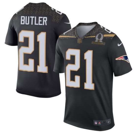 Men's Nike New England Patriots #21 Malcolm Butler Elite Black Team Irvin 2016 Pro Bowl NFL Jersey - Ujersey