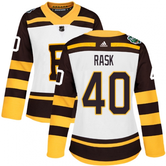 Women's Adidas Boston Bruins #40 Tuukka Rask Authentic White 2019 Winter Classic NHL Jersey - Ujersey