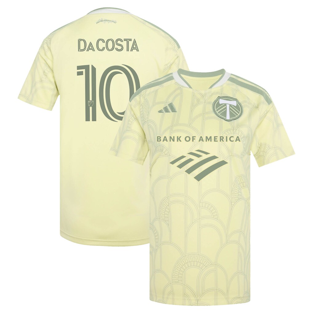 Women's Portland Timbers David Da Costa adidas Yellow 2026 Civic Stadium Kit Replica Jersey - Ujersey