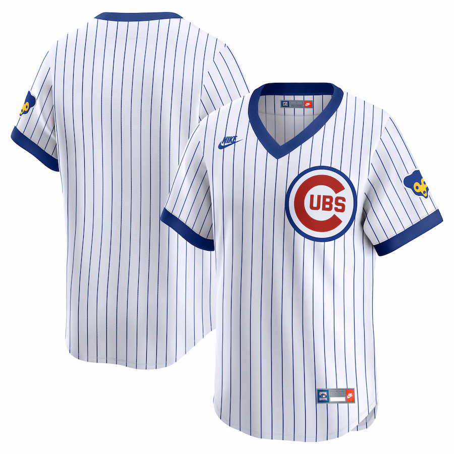Men's Chicago Cubs Nike White Throwback Cooperstown Collection Limited Jersey - Ujersey NHL