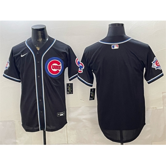 Men's Chicago Cubs Blank 2026 Fashion Replica Black Out Stitched Baseball Jersey - Ujersey