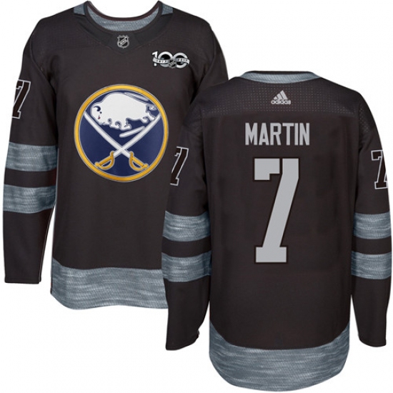 Men's Adidas Buffalo Sabres #7 Rick Martin Authentic Black 1917-2017 100th Anniversary NHL Jersey - Ujersey