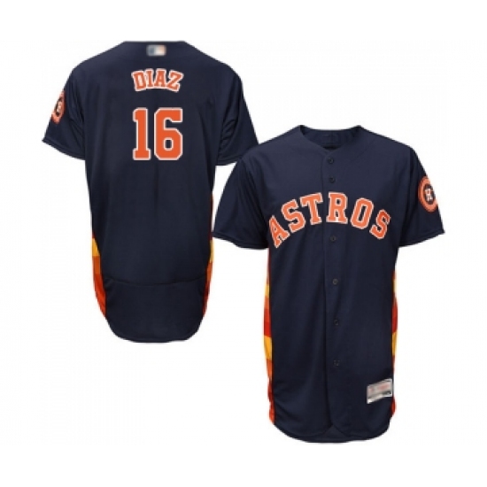 Men's Houston Astros #16 Aledmys Diaz Navy Blue Alternate Flex Base Authentic Collection Baseball Jersey - Ujersey