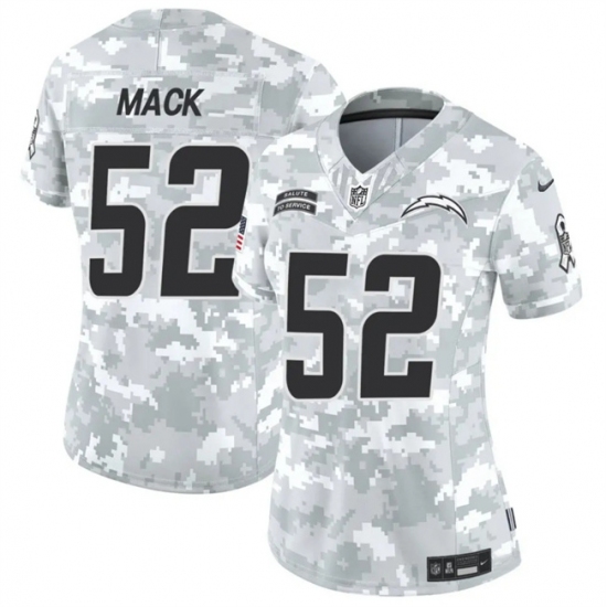 Women's Los Angeles Chargers #52 Khalil Mack 2024 F.U.S.E Arctic Camo Salute To Service Limited Stitched Football Jersey(Run Small) - Ujersey