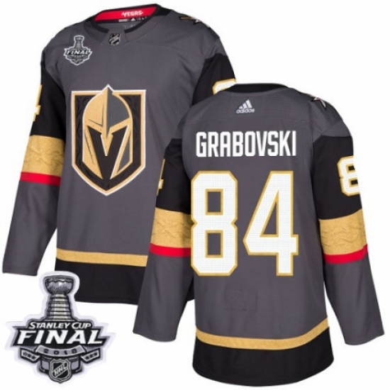 Men's Adidas Vegas Golden Knights #84 Mikhail Grabovski Premier Gray Home 2018 Stanley Cup Final NHL Jersey - Ujersey