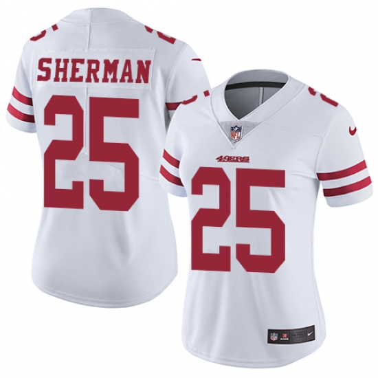 Women's Nike San Francisco 49ers #25 Richard Sherman White Vapor Untouchable Limited Player NFL Jersey - Ujersey