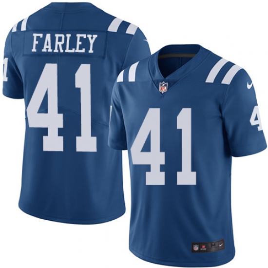 Youth Nike Indianapolis Colts #41 Matthias Farley Limited Royal Blue Rush Vapor Untouchable NFL Jersey - Ujersey