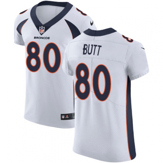Men's Nike Denver Broncos #80 Jake Butt White Vapor Untouchable Elite Player NFL Jersey - Ujersey