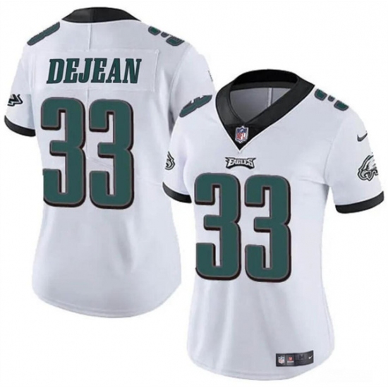 Women's Philadelphia Eagles #33 Cooper DeJean White 2024 Draft Vapor Untouchable Limited Football Stitched Jersey(Run Small) - Ujersey