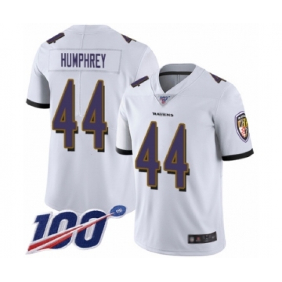 Men's Baltimore Ravens #44 Marlon Humphrey White Vapor Untouchable Limited Player 100th Season Football Jersey - Ujersey