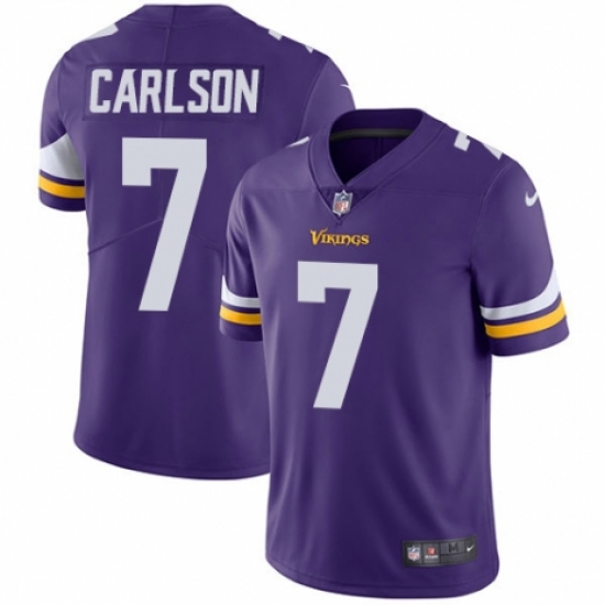 Youth Nike Minnesota Vikings #7 Daniel Carlson Purple Team Color Vapor Untouchable Limited Player NFL Jersey - Ujersey